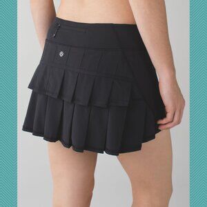 Lululemon Black Pleated Pace Setter Skirt w/ Built In Shorts